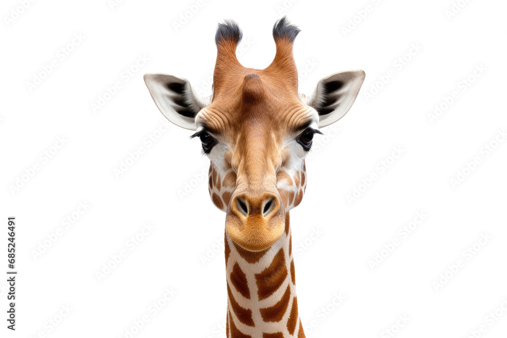 Giraffe Towering Marvel on a White or Clear Surface PNG Transparent Background