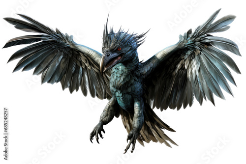 Microraptor Agile Avian Hunter on a White or Clear Surface PNG Transparent Background photo