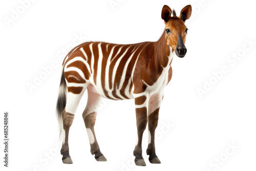 Okapi Rare Giraffe on a White or Clear Surface PNG Transparent Background photo