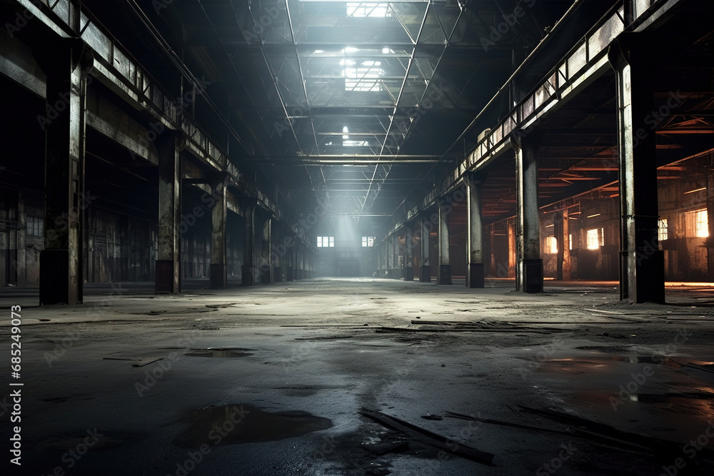 Fototapeta premium Empty warehouses