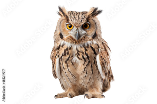 Owl Nocturnal Hunter on a White or Clear Surface PNG Transparent Background
