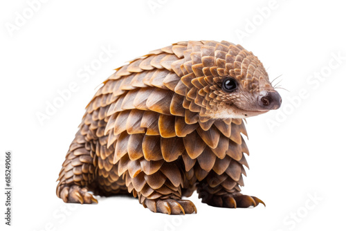 Pangolin Armored Guardian on a White or Clear Surface PNG Transparent Background