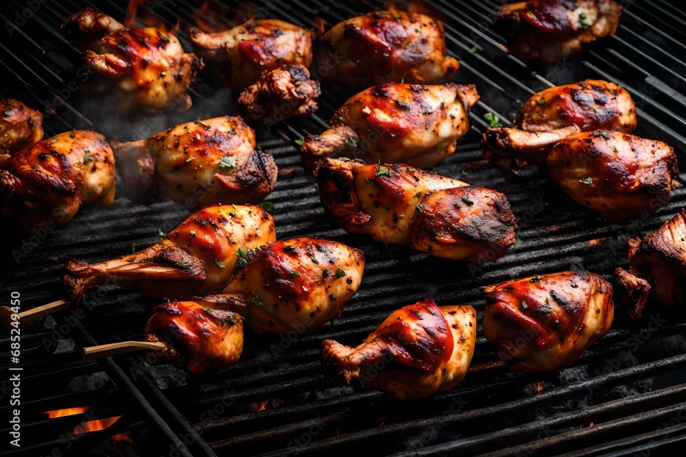 tandoori chicken on the grill