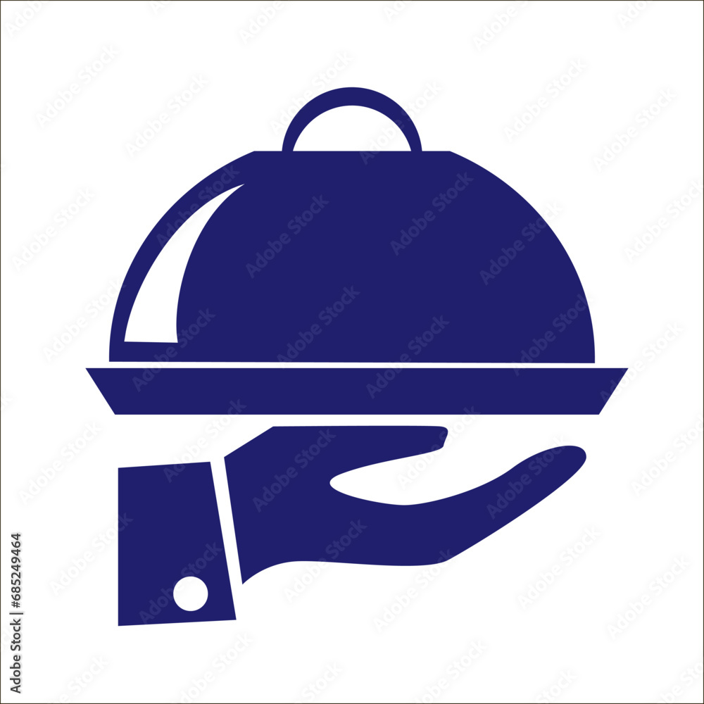 Kitchen plates vector icon on white.