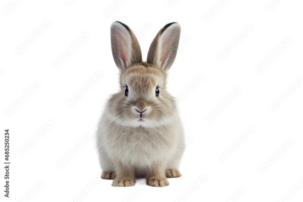 Fototapeta premium Rabbit Burrowing Herbivore on a White or Clear Surface PNG Transparent Background