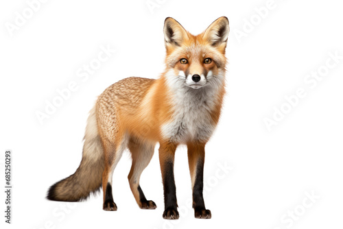 Red Fox Cunning Forest Predator on a White or Clear Surface PNG Transparent Background