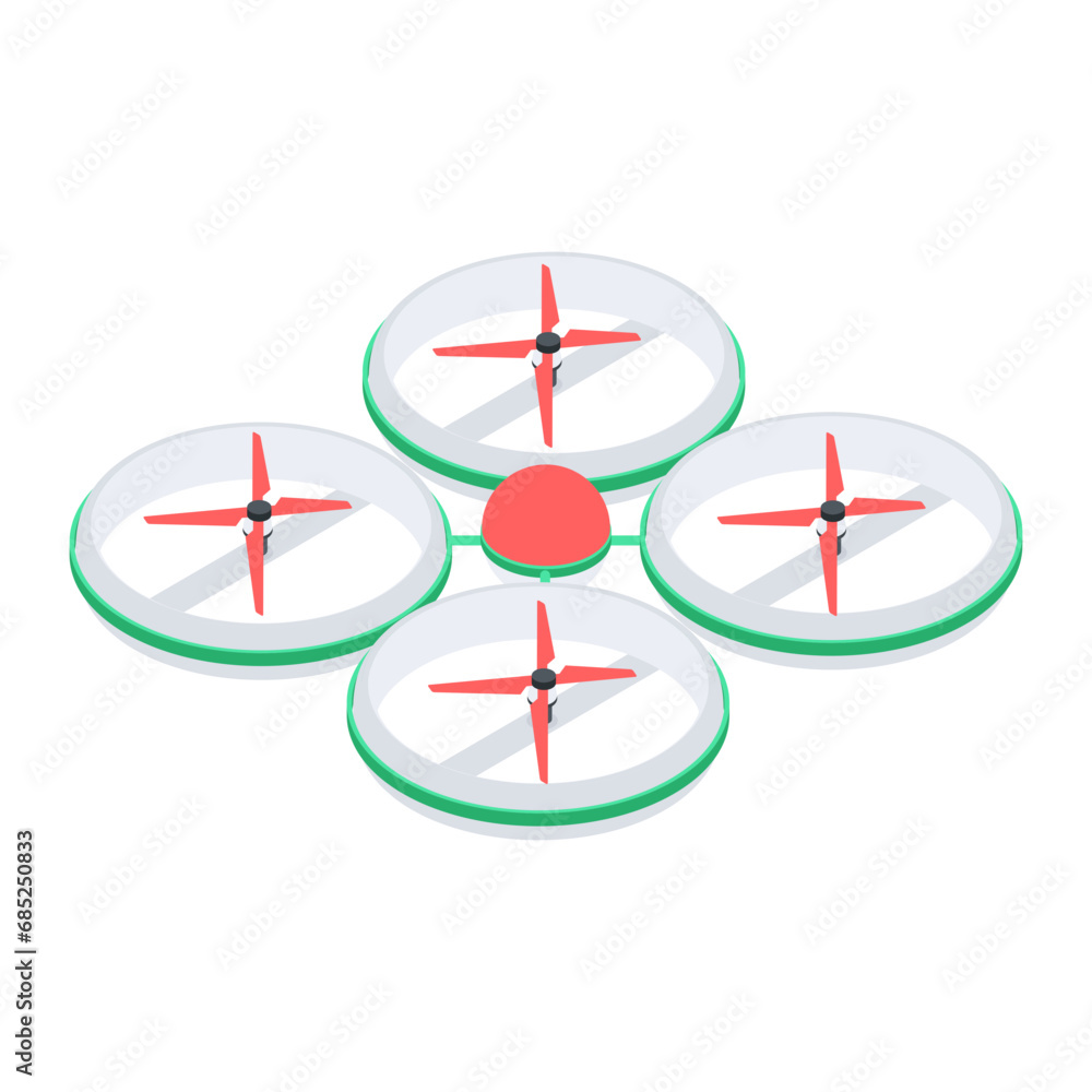 Drone Technology Isometric Icon Drone Technology Isometric Icon