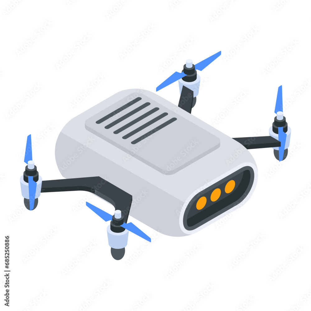 Drone Technology Isometric Icon Drone Technology Isometric Icon