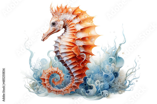 Seahorse Graceful Swimmer on a White or Clear Surface PNG Transparent Background