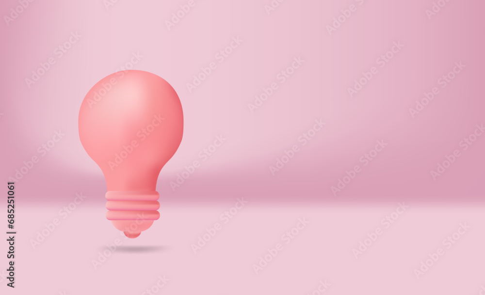 Bulb pink 3d Icon valentine illustration Bulb pink 3d Icon valentine illustration
