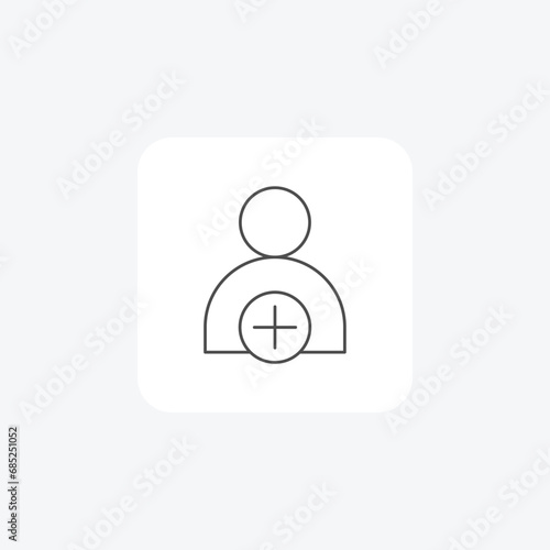 Follow, Follower, Connection, thin line icon, grey outline icon, pixel perfect icon