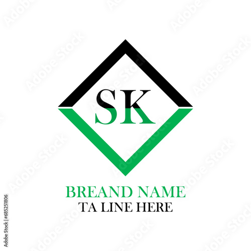 Mordent Letter SK Linked Logo for business and company identity. Modern Letter SK Logo Vector Template with modern trendy golden logo. Vector illustration