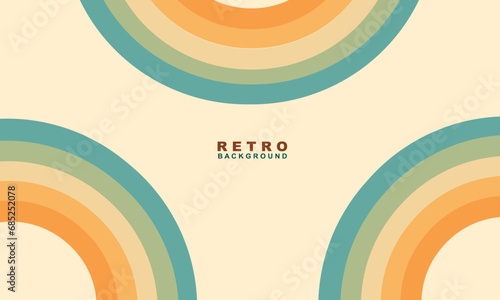 Retro Background Groovy 60s 70s Poster. Rainbow pastels swirl twisting colorful background.