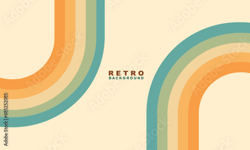 Retro Background Groovy 60s 70s Poster. Rainbow pastels swirl twisting colorful background.