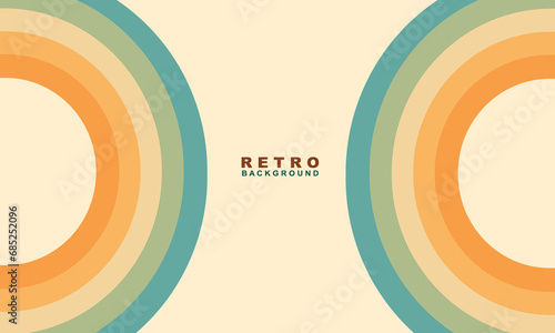 Retro Background Groovy 60s 70s Poster. Rainbow pastels swirl twisting colorful background.