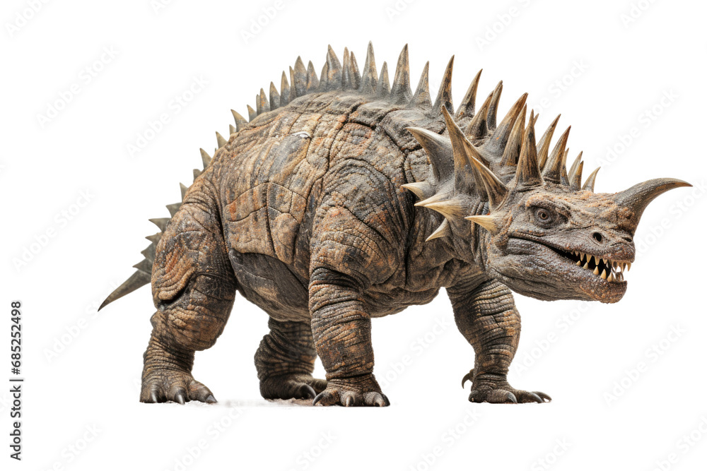 Fototapeta premium Stegosaurus Jurassic Predator on a White or Clear Surface PNG Transparent Background