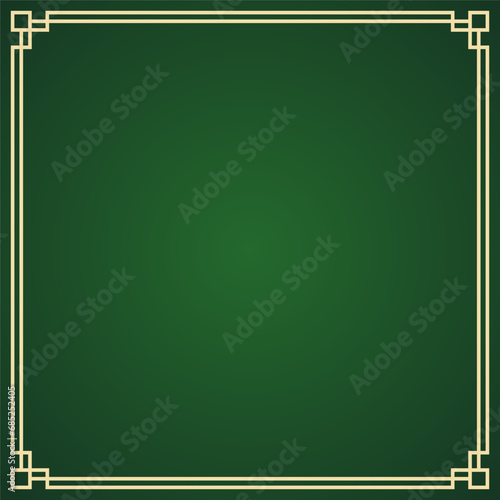 Happy Chinese new year 2024. Chinese new year banner with circle for show product. Greeting card. China frame with lantern on green background.