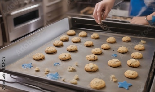 baking cookies in the oven background christmas new year for guest created with generative ai