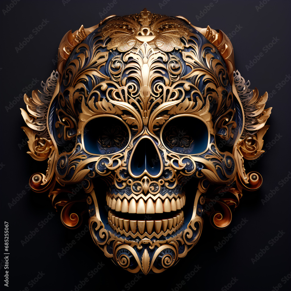 skull and crossbones golden
