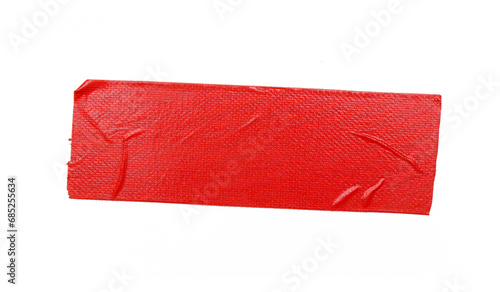 A piece of general purpose vinyl red tape isolated on white  photo