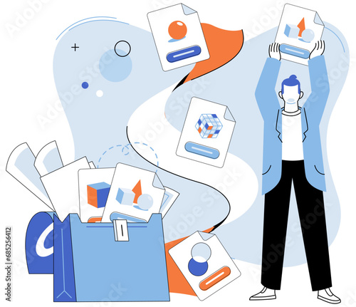 Cloud service vector illustration. Networking technologies enable seamless communication within cloud based systems Software plays critical role in delivering and managing cloud services Tech