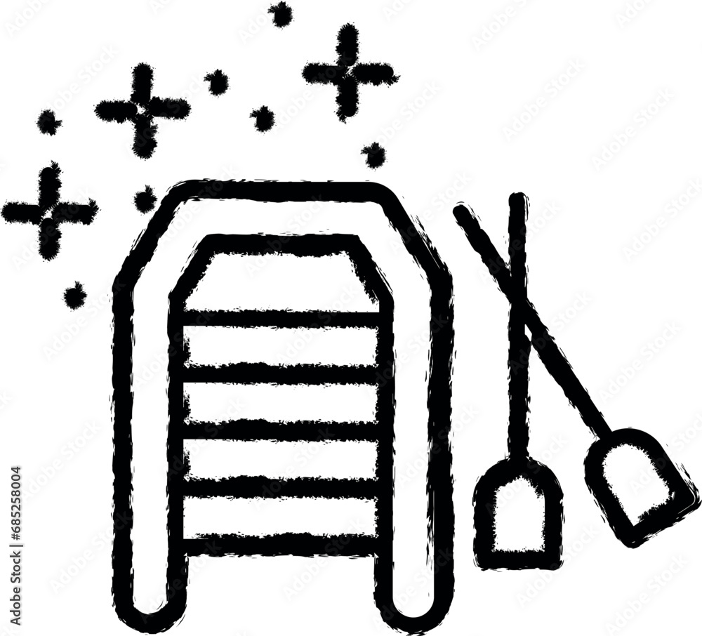 Diving boat icon grunge style vector Diving boat icon grunge style vector