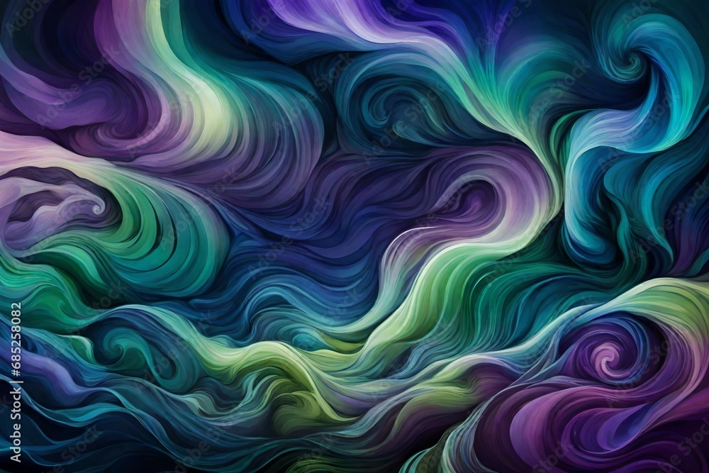 Produce a visually stunning background inspired by the Northern Lights, featuring a swirling and ethereal mix of vibrant greens, blues, and purples across the night sky. Produce a visually stunning background inspired by the Northern Lights, featuring a swirling and ethereal mix of vibrant greens, blues, and purples across the night sky.