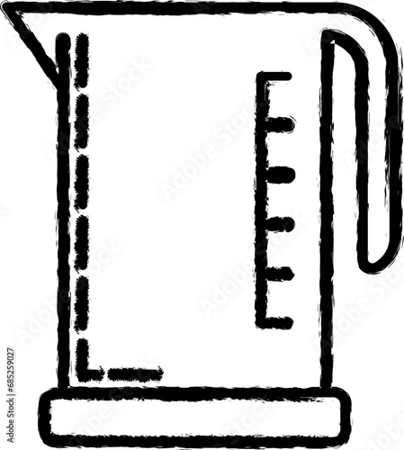 Electric kettle dusk icon grunge style vector