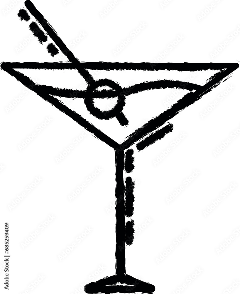 Fototapeta premium martini glass dusk icon grunge style vector