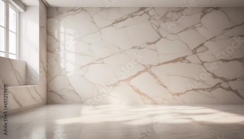 light and shadow room mock ups - light beige and white marble wall