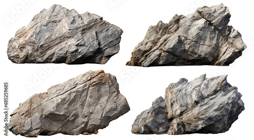 Set of heavy rock stones, cut out