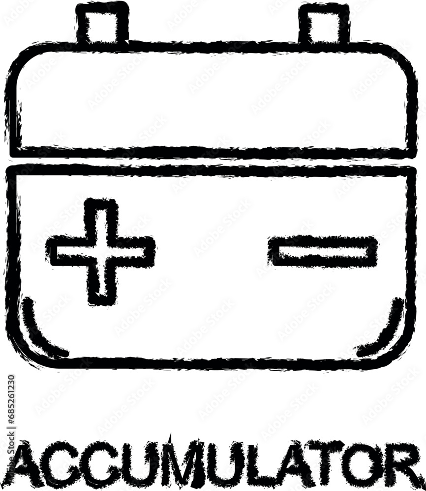 accumulator outline icon grunge style vector