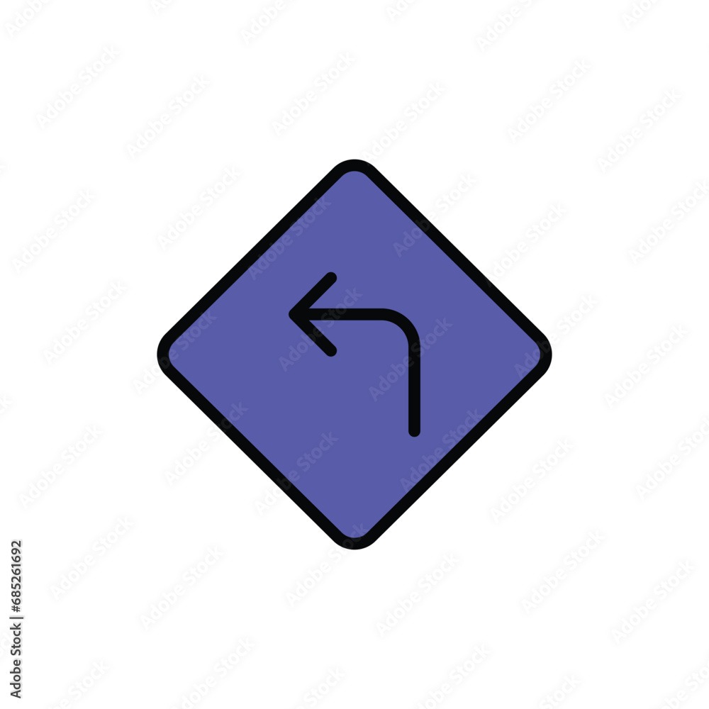Turn Left icon design with white background stock illustration Turn Left icon design with white background stock illustration