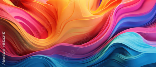 Vibrant abstract with colorful wavy lines.