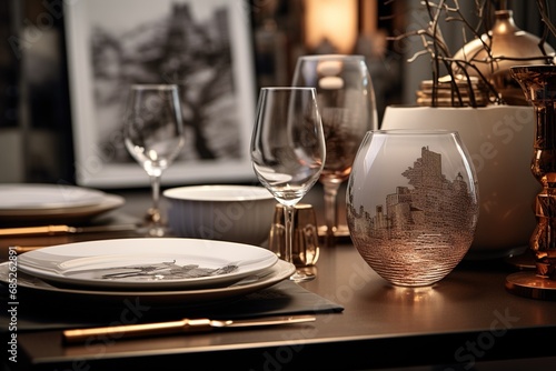 Elegant table setting with decorate set