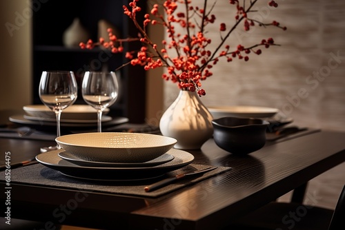 Elegant table setting with decorate set