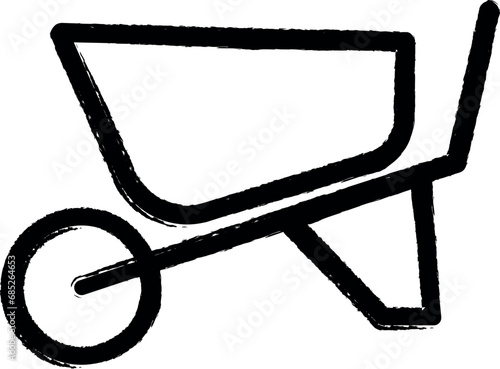 Wheelbarrow, farm icon grunge style vector