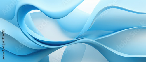 Dynamic abstract with blue and white wavy lines.