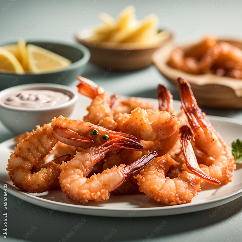 Roasted Shrimp, Generative AI illustrations Roasted Shrimp, Generative AI illustrations