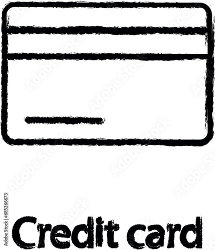 credit card icon grunge style vector