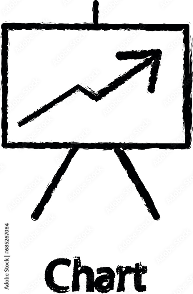 chart presentation icon grunge style vector chart presentation icon grunge style vector