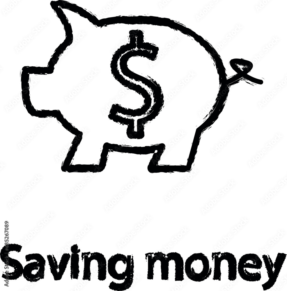 money saving pigeon icon grunge style vector money saving pigeon icon grunge style vector