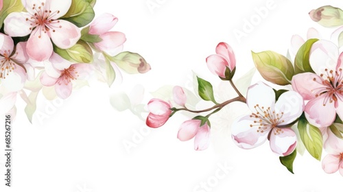 watercolor cherry blossom   frame watercolor illustration
