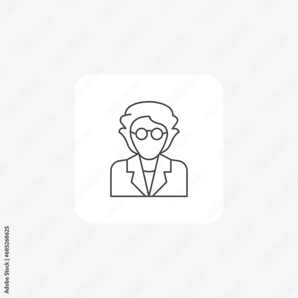 Scientist, Science, Research, thin line icon, grey outline icon, pixel perfect icon
