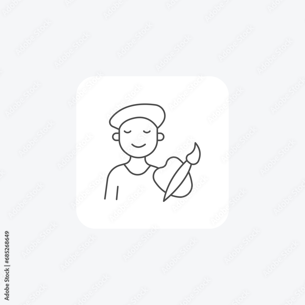 Artist,Art, Creativity, thin line icon, grey outline icon, pixel perfect icon Artist,Art, Creativity, thin line icon, grey outline icon, pixel perfect icon