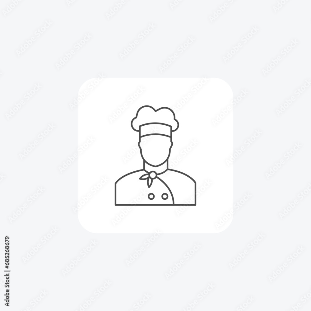 Chef, Cooking, Culinary Arts, thin line icon, grey outline icon, pixel perfect icon Chef, Cooking, Culinary Arts, thin line icon, grey outline icon, pixel perfect icon