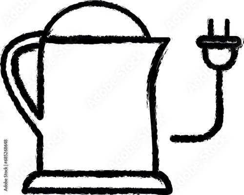 Electric kettle icon grunge style vector