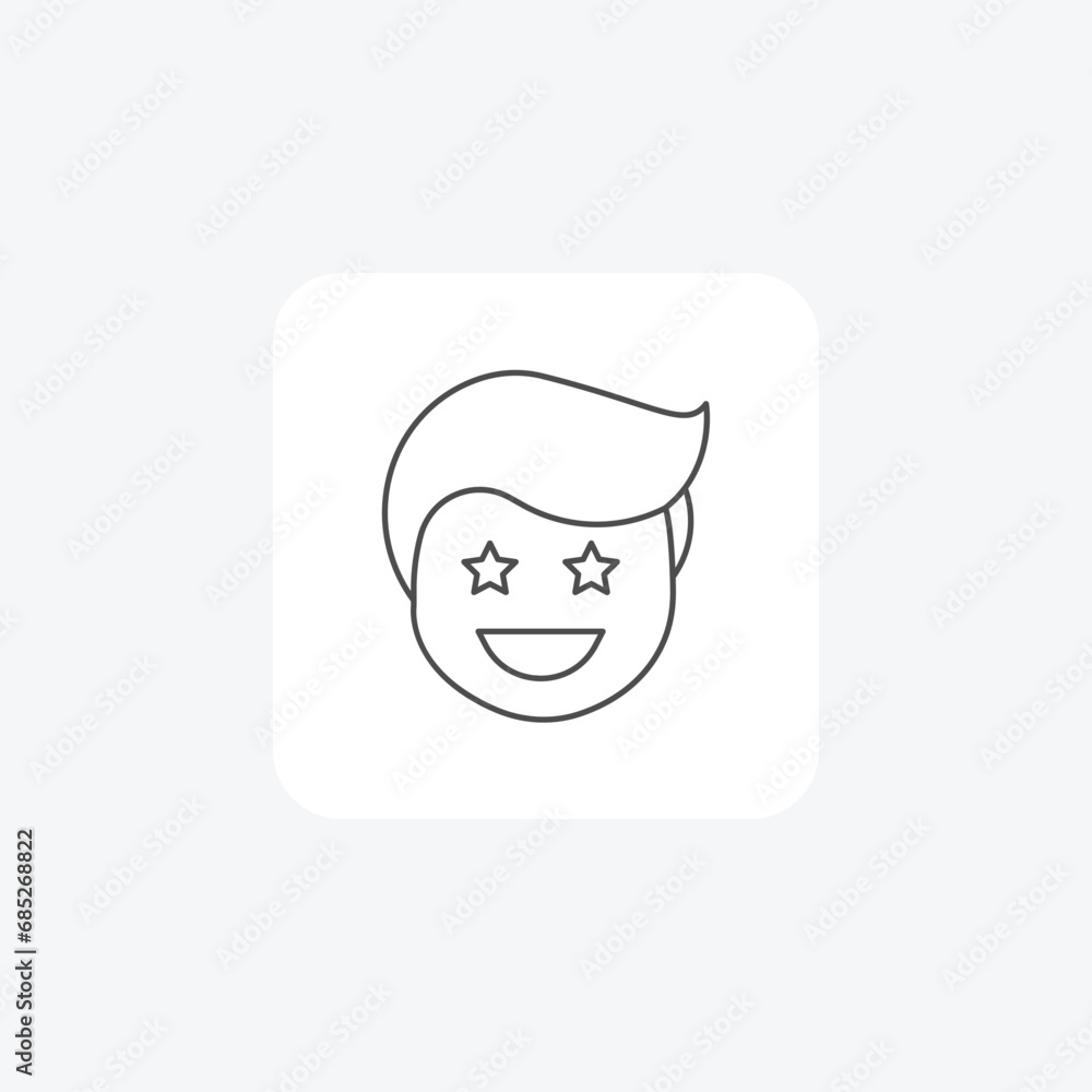 Excited, Excitement, Enthusiasm, thin line icon, grey outline icon, pixel perfect icon Excited, Excitement, Enthusiasm, thin line icon, grey outline icon, pixel perfect icon