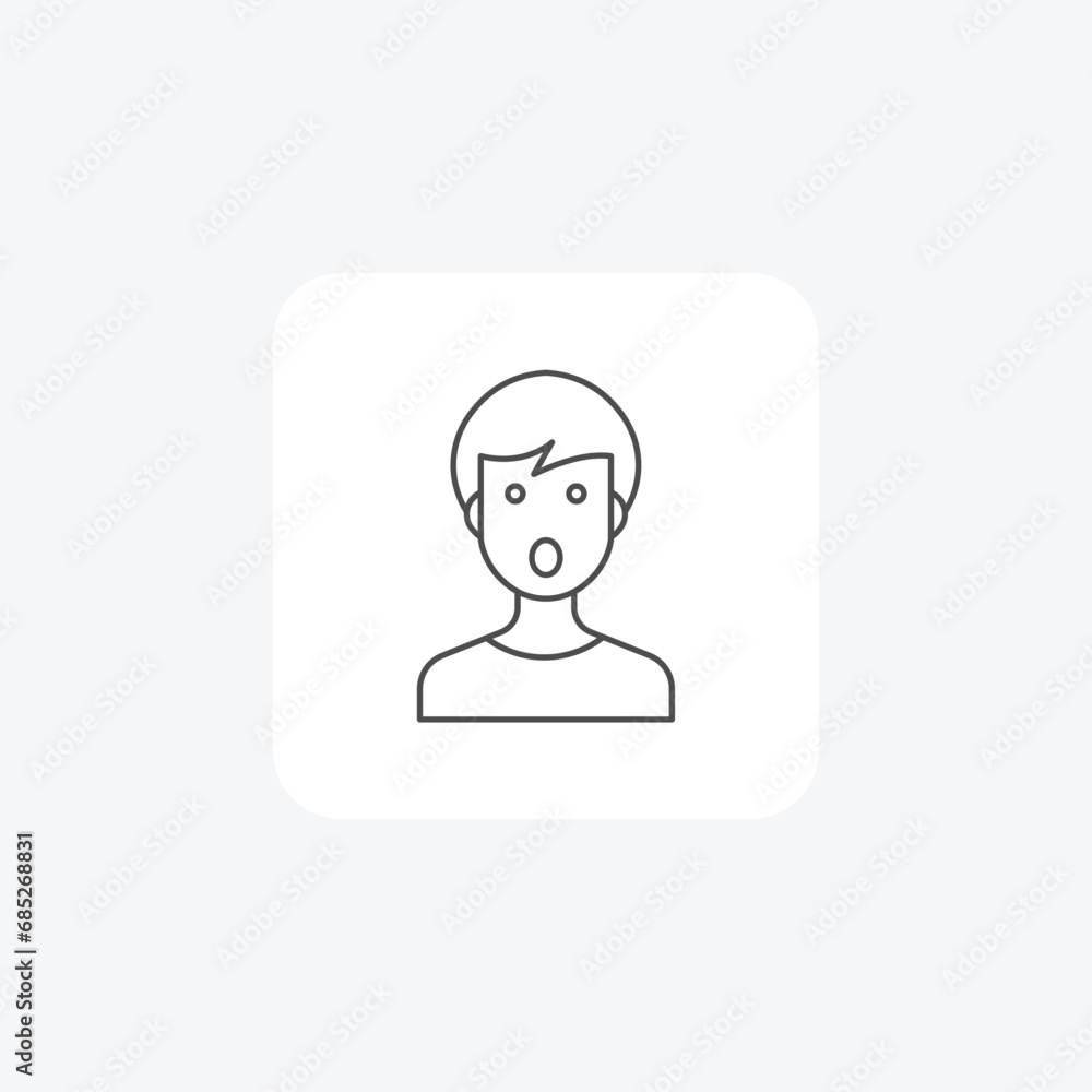 Surprise, Astonishment, thin line icon, grey outline icon, pixel perfect icon Surprise, Astonishment, thin line icon, grey outline icon, pixel perfect icon