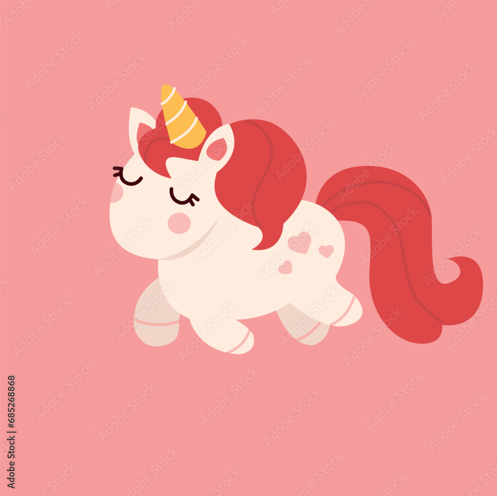 unicorn.cartoon unicorn. Design element for postcards, posters, banners and other purposes